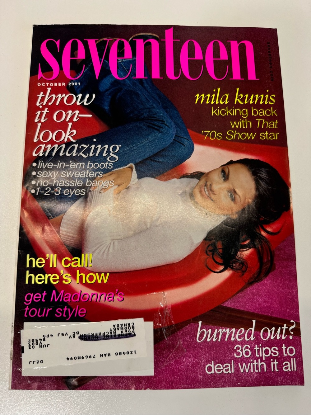 Seventeen 17 Teen Magazine October 2001 Mila Kunis